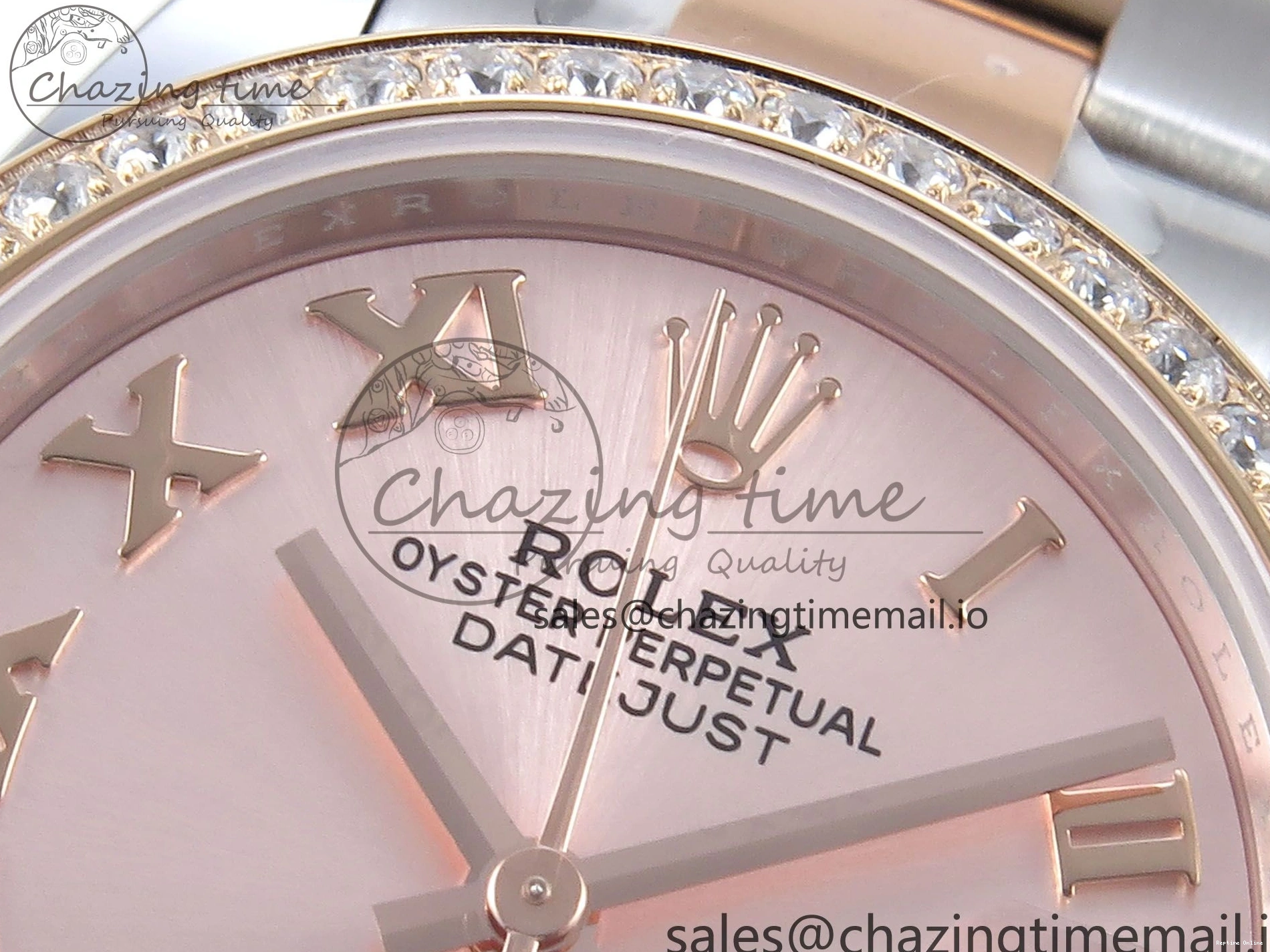 0515 Sleek DateJust 31 278381RBR ARF 1:1 Best Edition 904L Steel RG Roman Dial Diamonds Bezel on SS RG Oyster Bracelet ETA 382